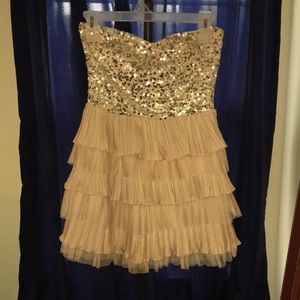 Pink and tan dress for prom or any occasion